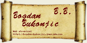 Bogdan Bukonjić vizit kartica